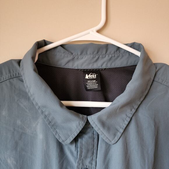 REI Co-op Shirt Mens Size 3XL Gray Long Sleeve Button Up Outdoor Hiking Bluesign - Picture 2 of 12